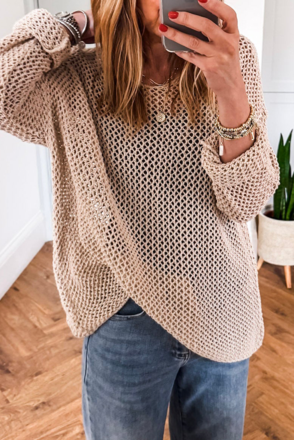 LDC Crochet Hollow-out Jumper Top Sweater