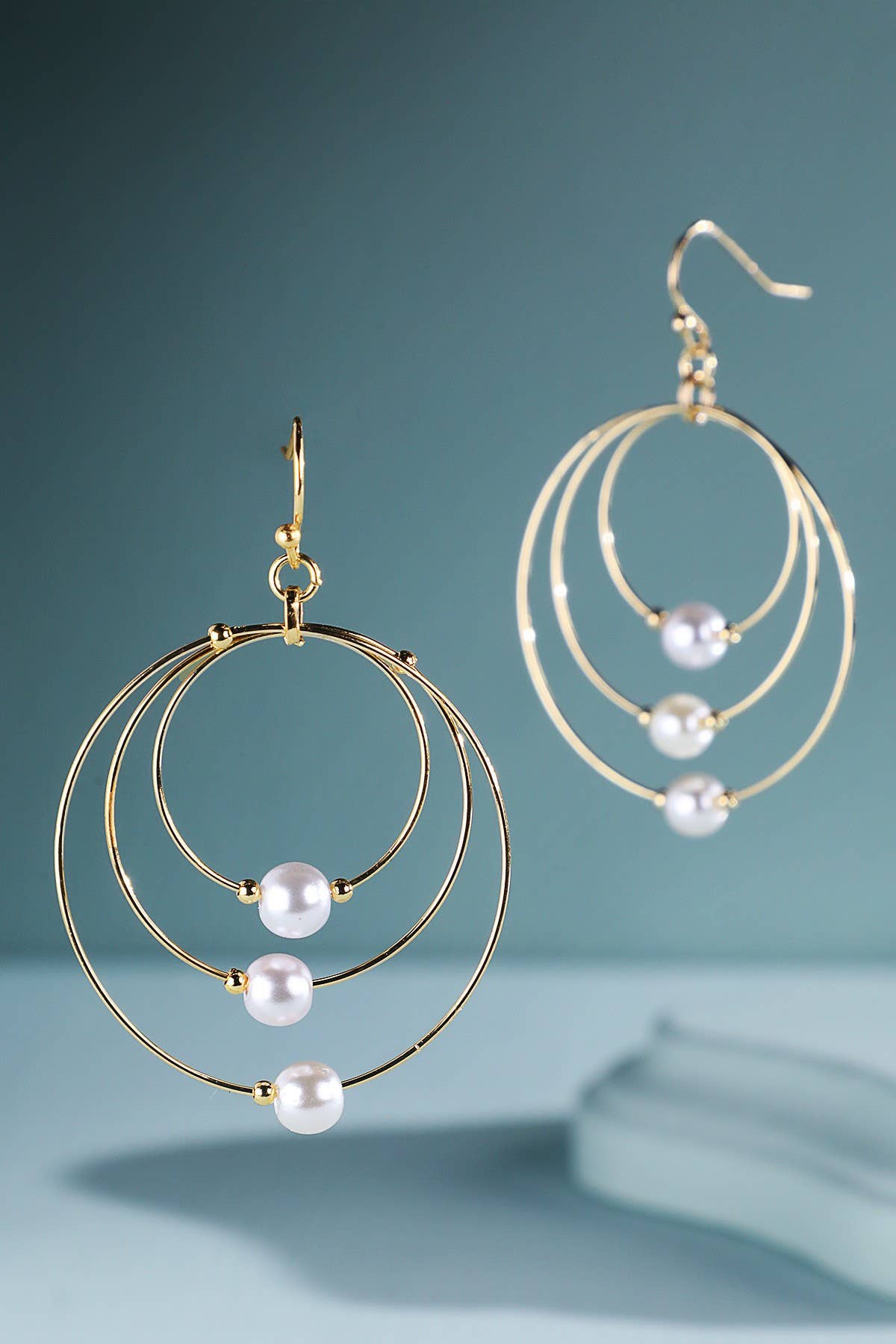 Multi-Hoop Earrings with Pearl Accents