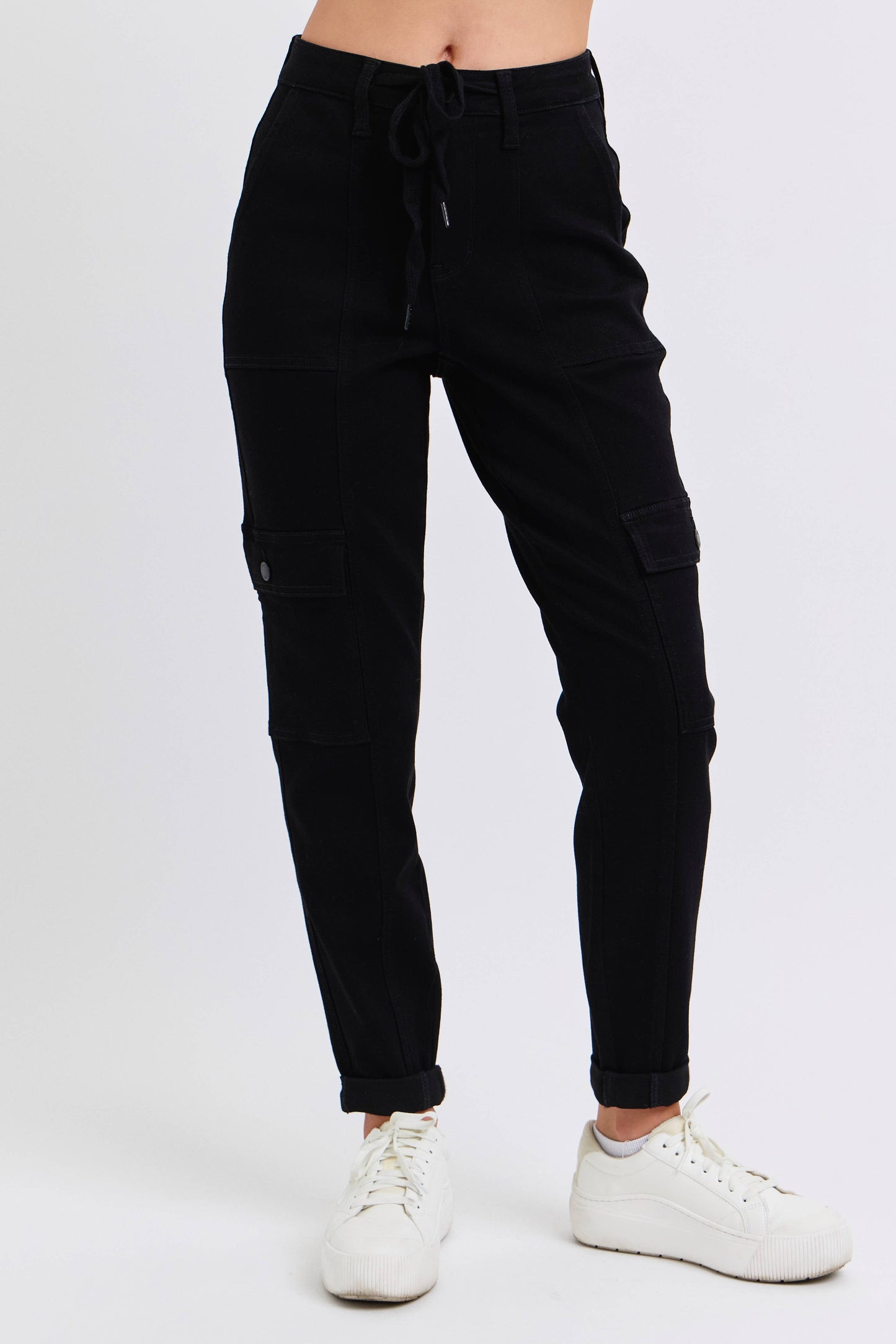 High Waisted Cargo Cuffed Jogger