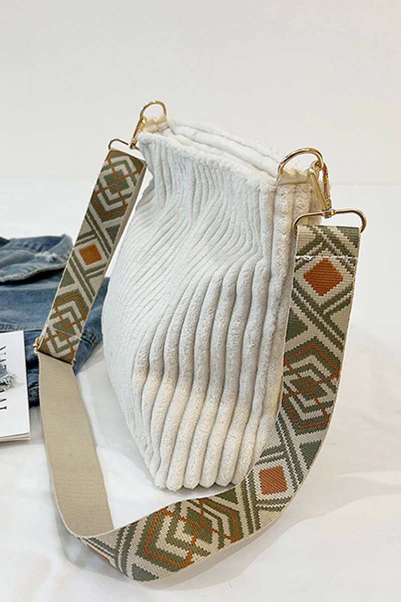 ',....Corduroy Tote Bag With Guitar Shoulder Strap SI-28151