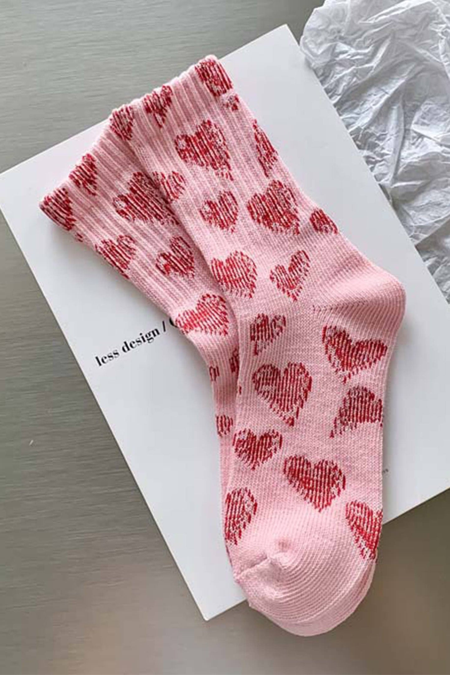 Love Vintage Heart Pattern Combed Cotton Socks Gifts
