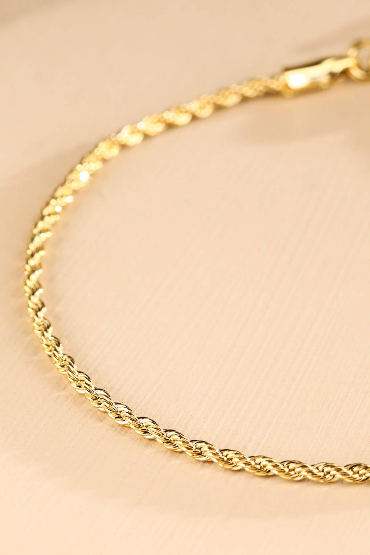 18K Gold Filled Rope Chain Bracelet