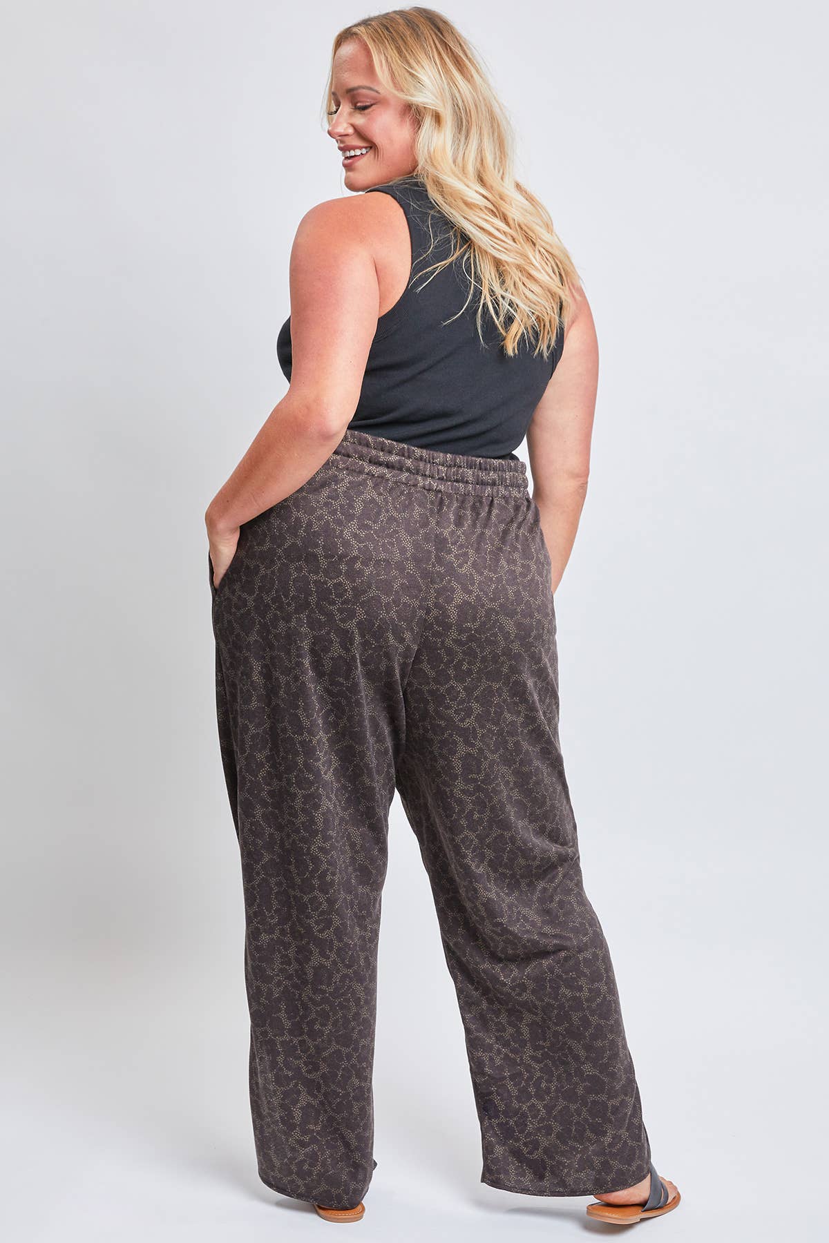 Missy Plus Size Drawstring Wide Leg Pant
