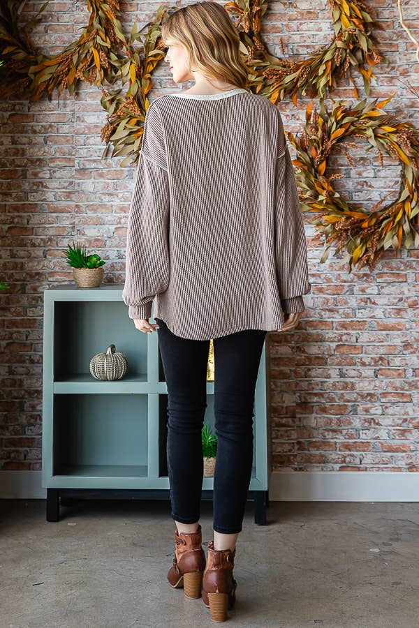 [PLUS SIZE] Everyday Rib Top with Lace Detail T5305XL