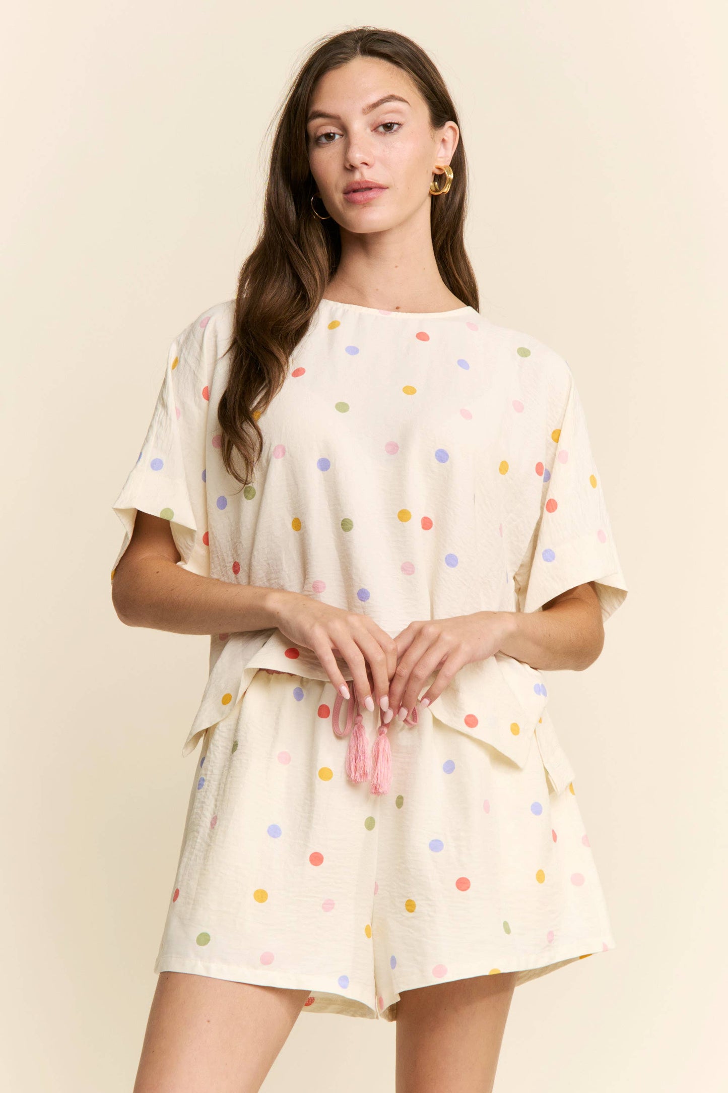 MULTICOLOR POLKADOT 2 PC SET