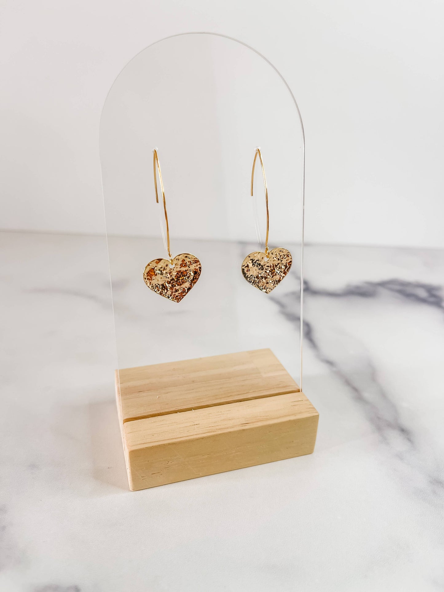 The June heart gold plated earrings | hypoallergenic