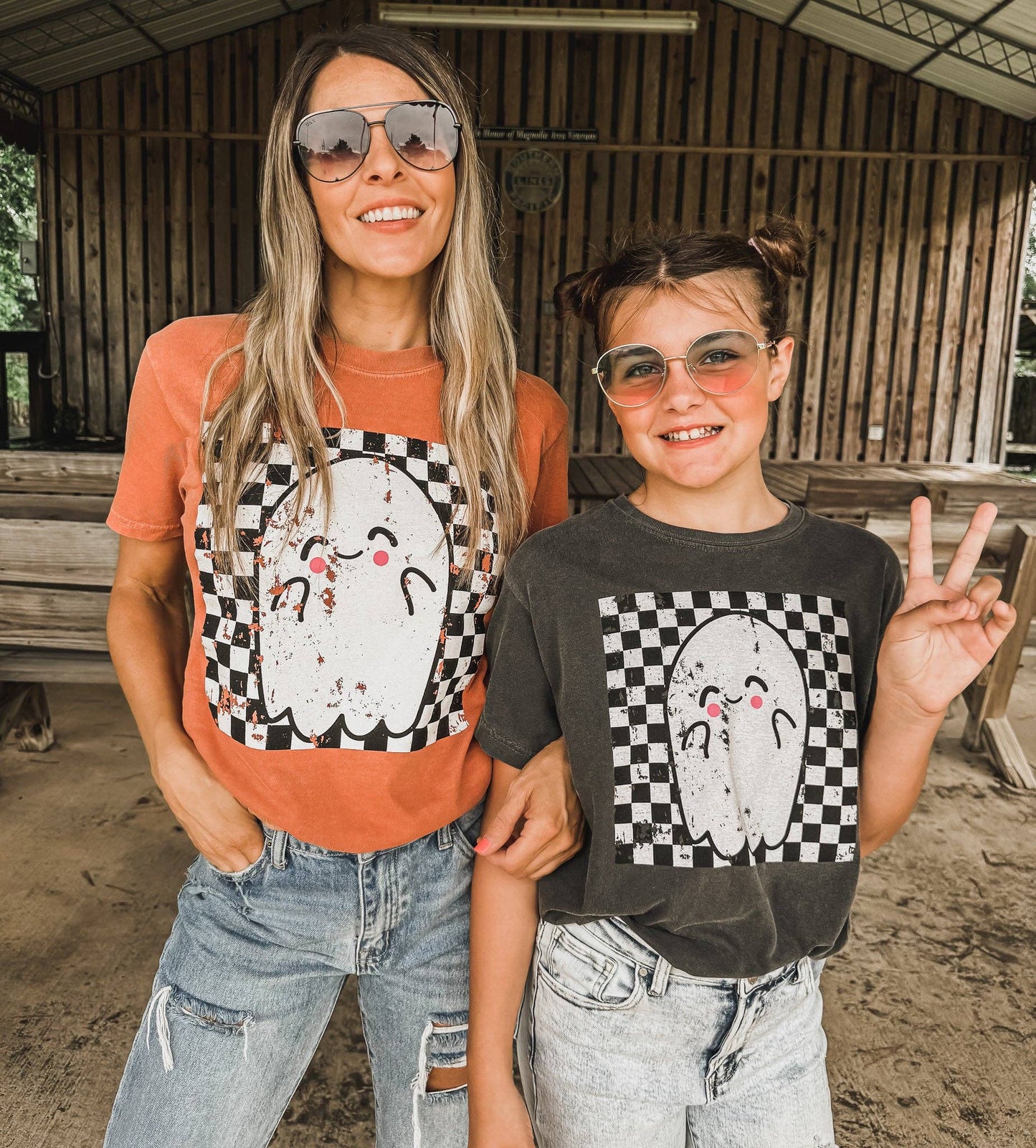 Checkered Ghost Tee *10 Colors (S-3X)