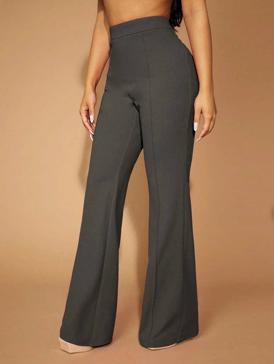 High Waist Straight Leg Pants | Women's Work Trousers