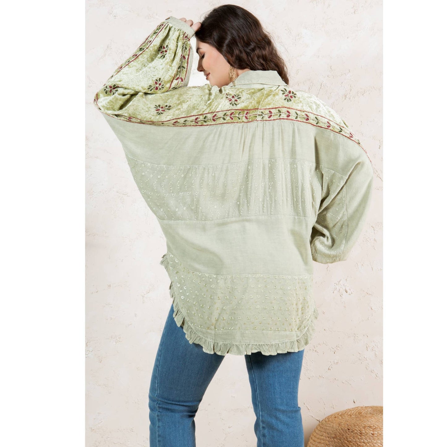 Bohemian Elegance: Stonewashed Rayon Top