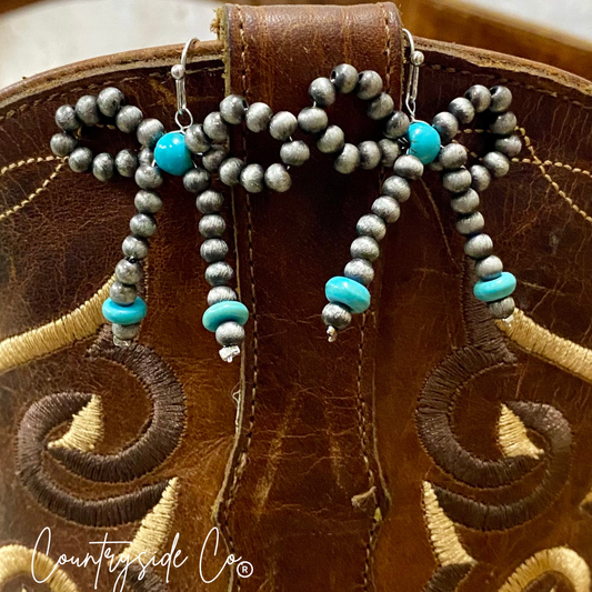 Bow Dangle Navajo Bead Earrings