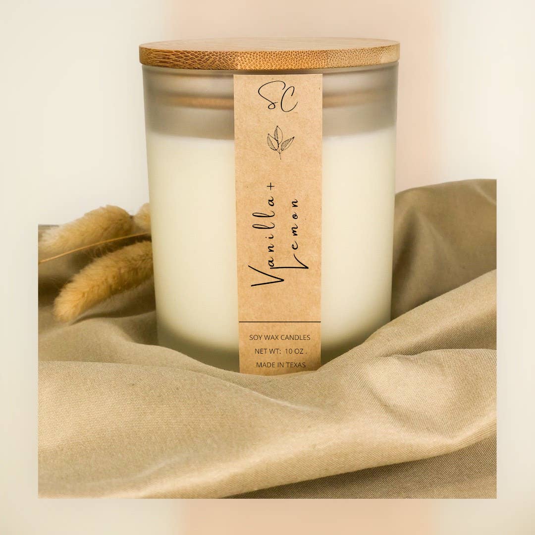 Vanilla & Lemon Soy Candle, Luxury Large Candle 14 fl oz