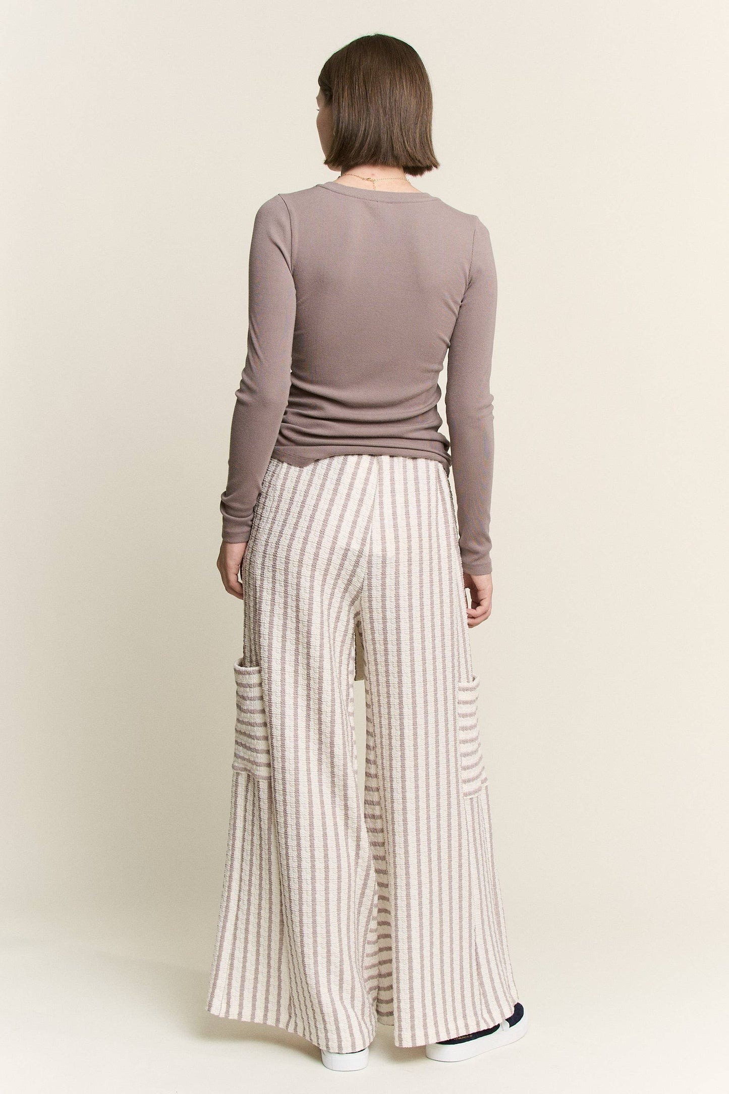 STRIPE WIDE LEG PANTS