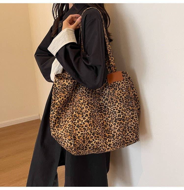Leopaed Print Shoulder Bag Large Capacity Tote Bag DPB1625